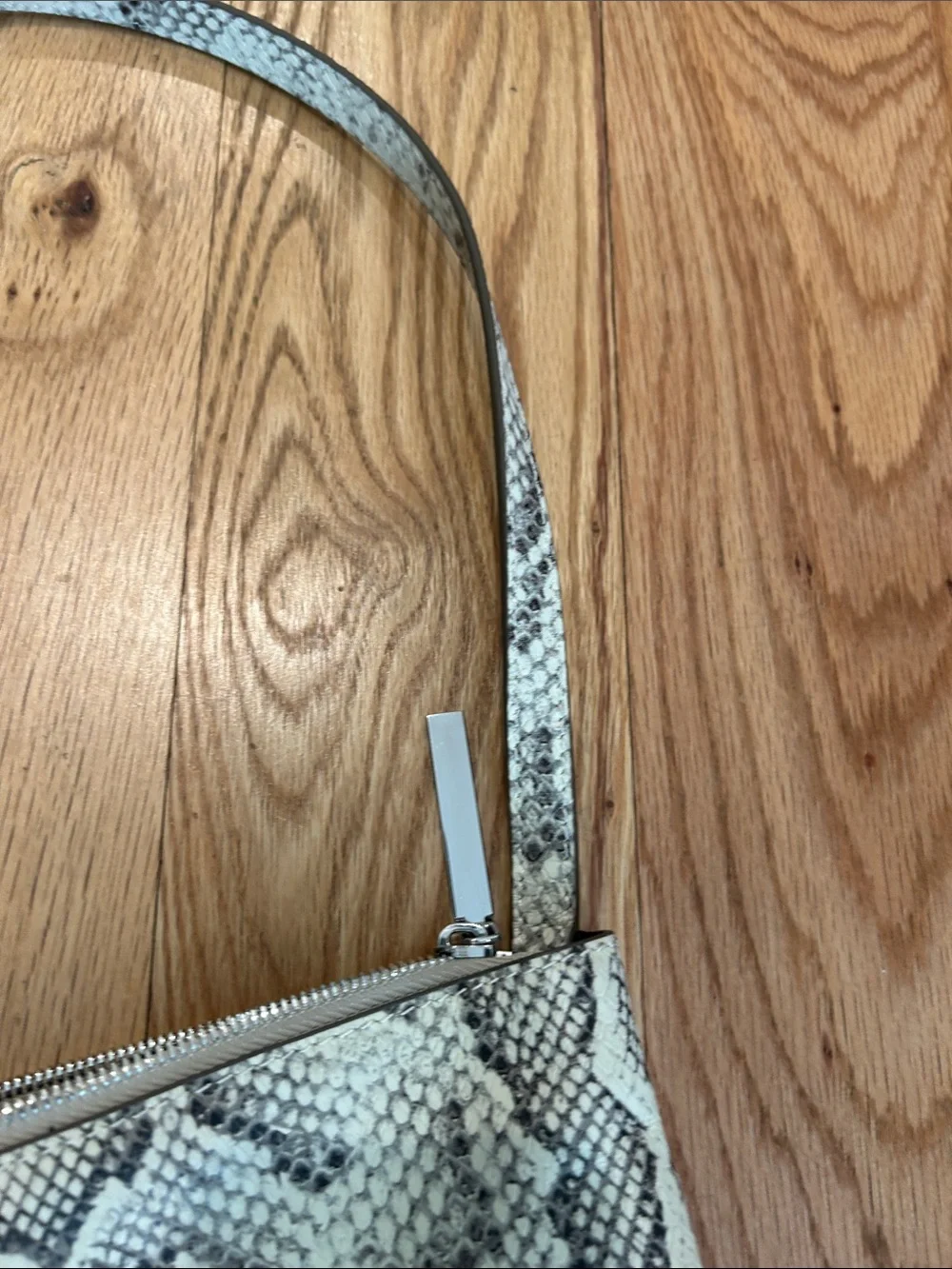 Thacker Snake-Print Shoulder Bag in Cream and Black